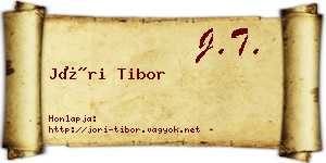 Jóri Tibor névjegykártya